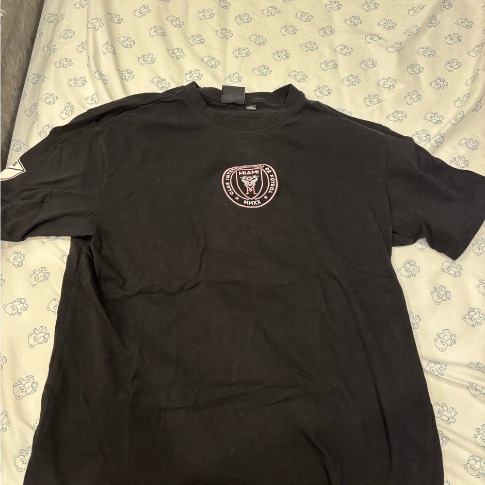 Black T-Shirt with Pink Logo